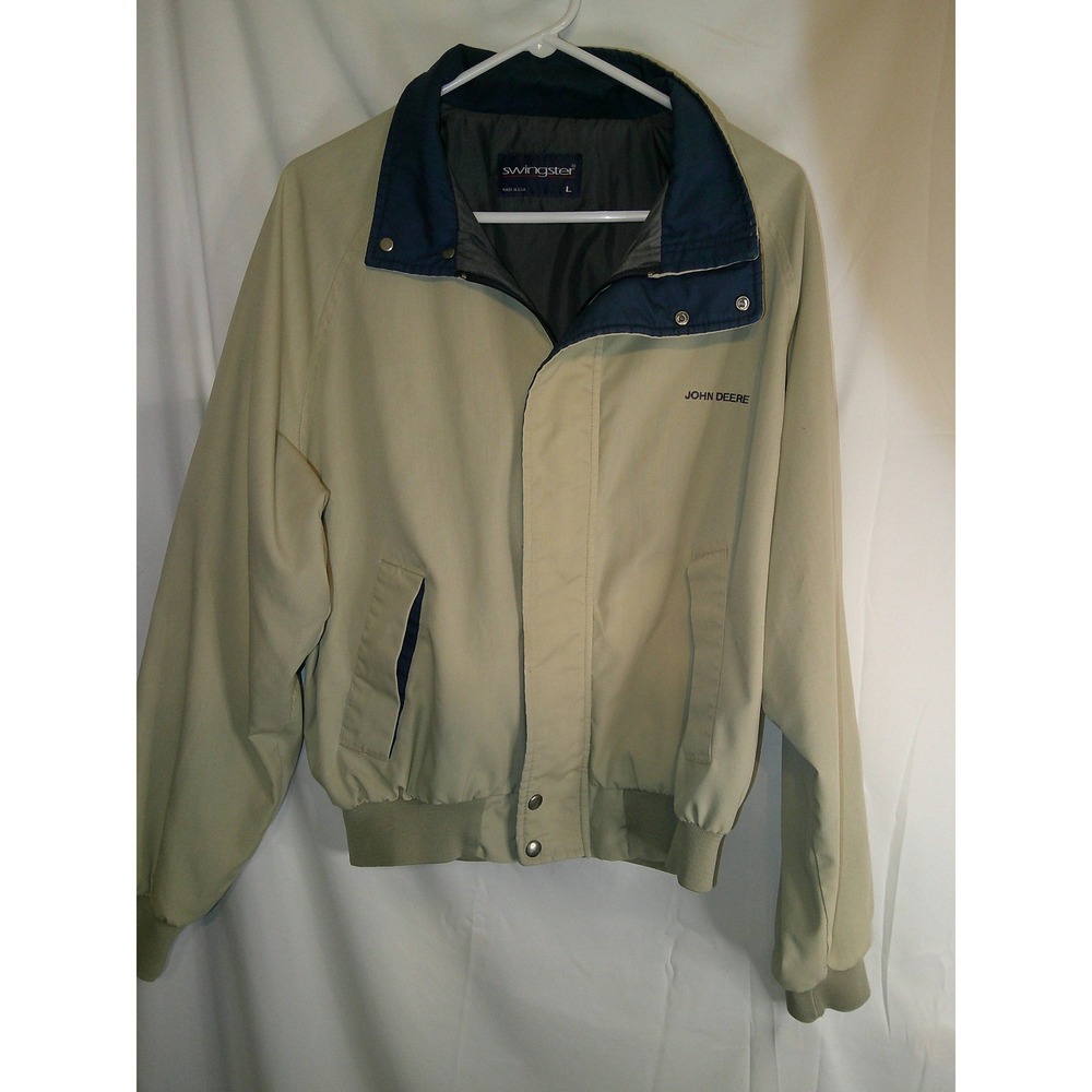 Vintage Swingster John Deere Jacket Mens L‎ Tan Bomber Coat